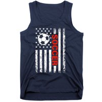 American Flag Soccer Player USA Patriotic Vintage Soccer Tank Top