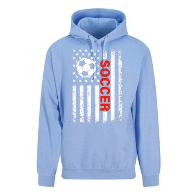 American Flag Soccer Player USA Patriotic Vintage Soccer Unisex Surf Hoodie