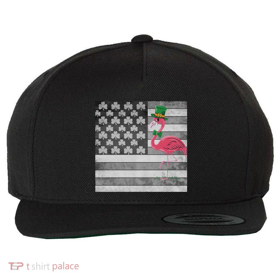 American Flag St Patricks Leprechaun Flamingo Shamrock Cute Gift Wool Snapback Cap