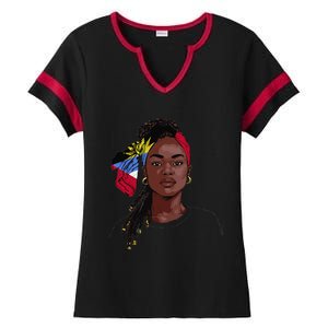 Antiguan Flag Souvenirs Products Uniform For Women Antigua Ladies Halftime Notch Neck Tee