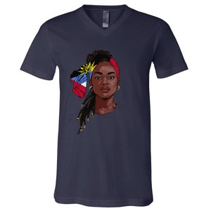 Antiguan Flag Souvenirs Products Uniform For Women Antigua V-Neck T-Shirt