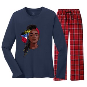 Antiguan Flag Souvenirs Products Uniform For Women Antigua Women's Long Sleeve Flannel Pajama Set 