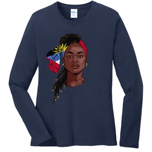 Antiguan Flag Souvenirs Products Uniform For Women Antigua Ladies Long Sleeve Shirt