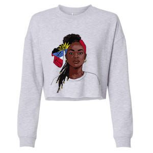 Antiguan Flag Souvenirs Products Uniform For Women Antigua Cropped Pullover Crew