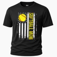 American Flag Softball Team Softball Mom Mothers Day Cooling Performance Crew T-Shirt