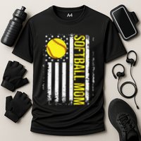American Flag Softball Team Softball Mom Mothers Day Cooling Performance Crew T-Shirt