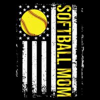 American Flag Softball Team Softball Mom Mothers Day Cooling Performance Crew T-Shirt