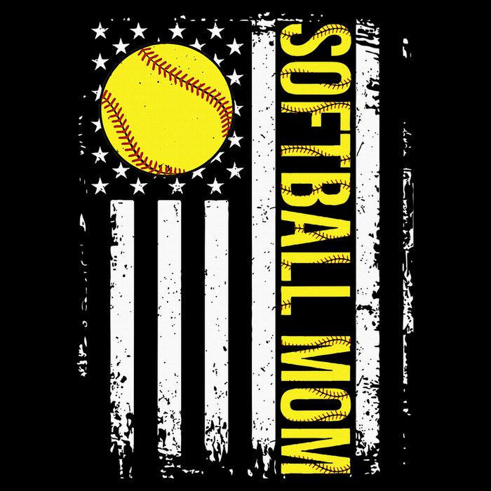 American Flag Softball Team Softball Mom Mothers Day Cooling Performance Crew T-Shirt