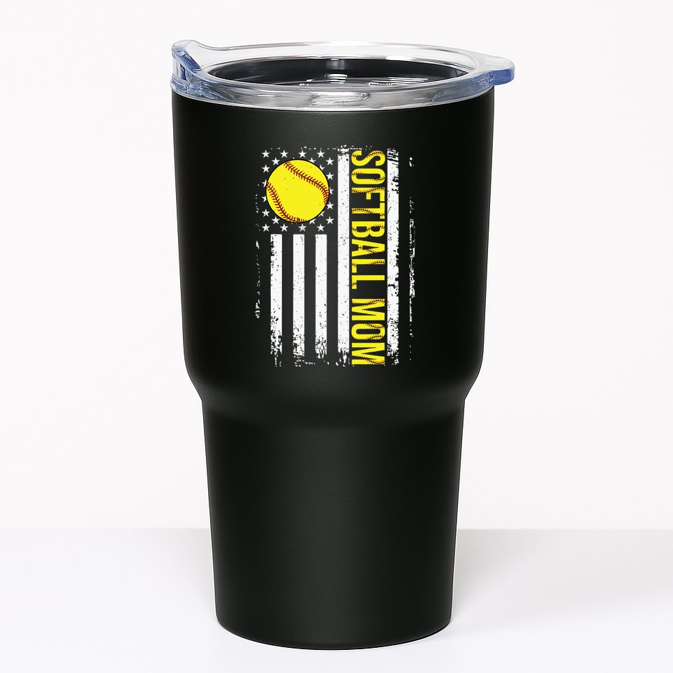 American Flag Softball Team Softball Mom Mothers Day Tumbler