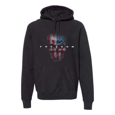 American Flag Skull Premium Hoodie