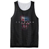 American Flag Skull Mesh Reversible Basketball Jersey Tank