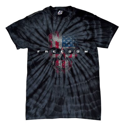 American Flag Skull Tie-Dye T-Shirt