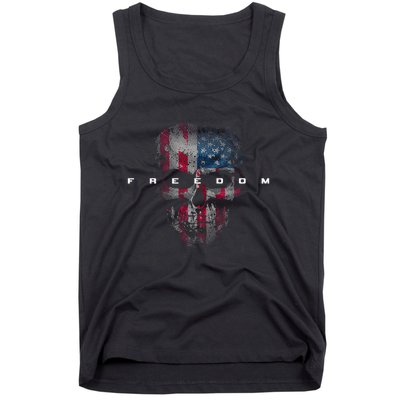 American Flag Skull Tank Top