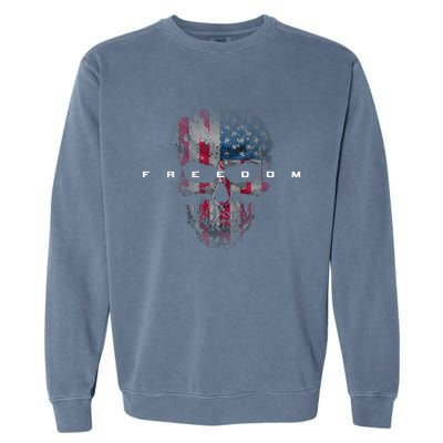 American Flag Skull Garment-Dyed Sweatshirt