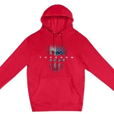 American Flag Skull Premium Pullover Hoodie