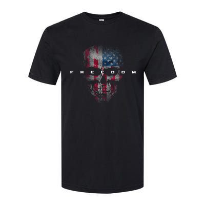 American Flag Skull Softstyle® CVC T-Shirt