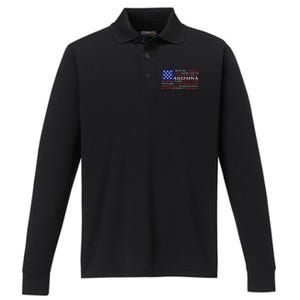 Arizona Flag Showing Some The StateS Best Features Performance Long Sleeve Polo