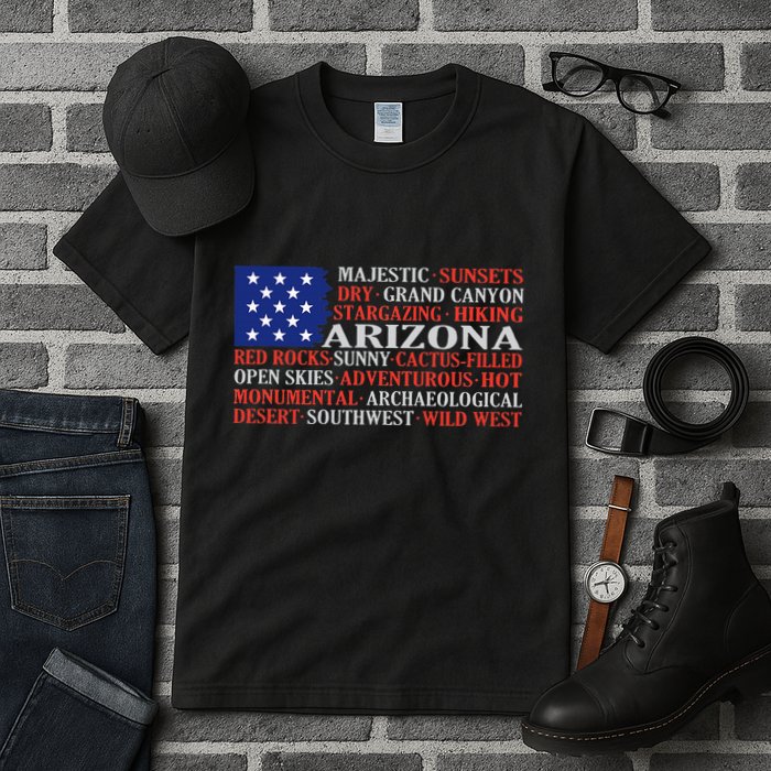 Arizona Flag Showing Some The StateS Best Features Tall T-Shirt