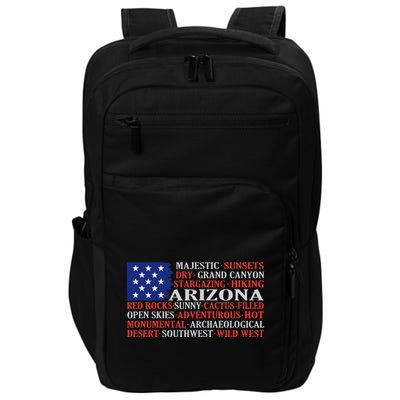 Arizona Flag Showing Some The StateS Best Features Impact Tech Backpack