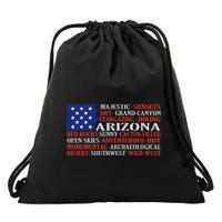 Arizona Flag Showing Some The StateS Best Features Drawstring Bag
