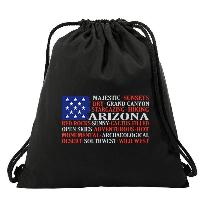 Arizona Flag Showing Some The StateS Best Features Drawstring Bag