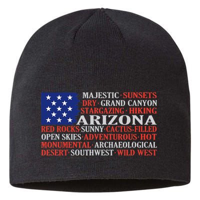 Arizona Flag Showing Some The StateS Best Features Sustainable Beanie