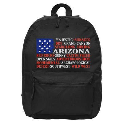 Arizona Flag Showing Some The StateS Best Features 16 in Basic Backpack
