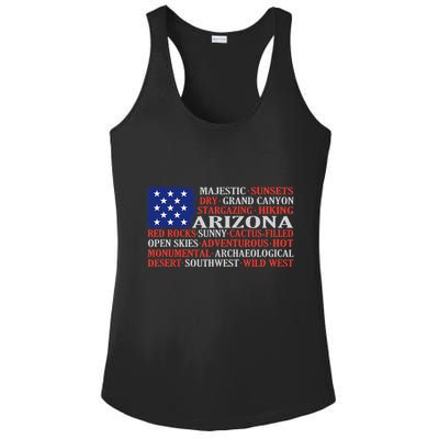 Arizona Flag Showing Some The StateS Best Features Ladies PosiCharge Competitor Racerback Tank