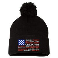 Arizona Flag Showing Some The StateS Best Features Pom Pom 12in Knit Beanie