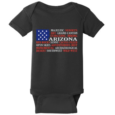 Arizona Flag Showing Some The StateS Best Features Baby Bodysuit