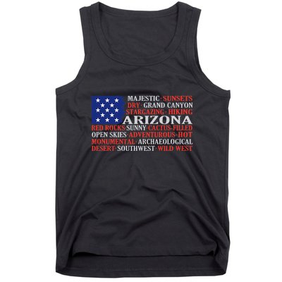Arizona Flag Showing Some The StateS Best Features Tank Top