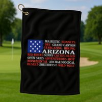 Arizona Flag Showing Some The StateS Best Features Golf Towel