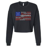 Arizona Flag Showing Some The StateS Best Features Cropped Pullover Crew