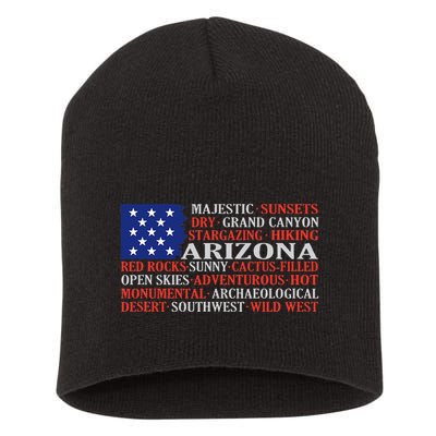 Arizona Flag Showing Some The StateS Best Features Short Acrylic Beanie