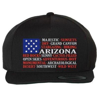 Arizona Flag Showing Some The StateS Best Features Wool Snapback Cap
