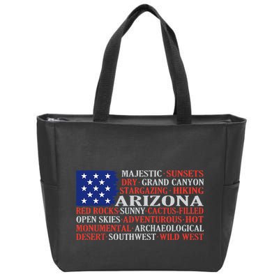 Arizona Flag Showing Some The StateS Best Features Zip Tote Bag