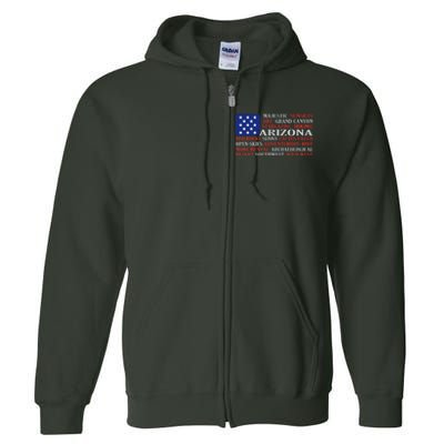 Arizona Flag Showing Some The StateS Best Features Full Zip Hoodie