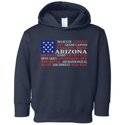 Arizona Flag Showing Some The StateS Best Features Toddler Hoodie