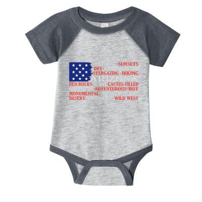 Arizona Flag Showing Some The StateS Best Features Infant Baby Jersey Bodysuit