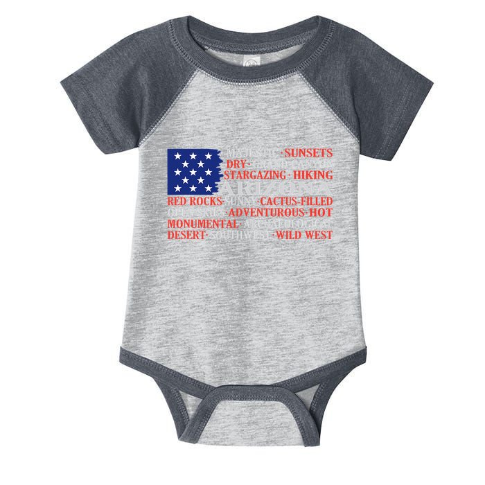 Arizona Flag Showing Some The StateS Best Features Infant Baby Jersey Bodysuit