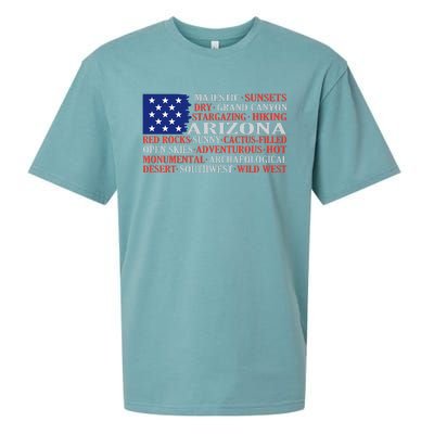 Arizona Flag Showing Some The StateS Best Features Sueded Cloud Jersey T-Shirt