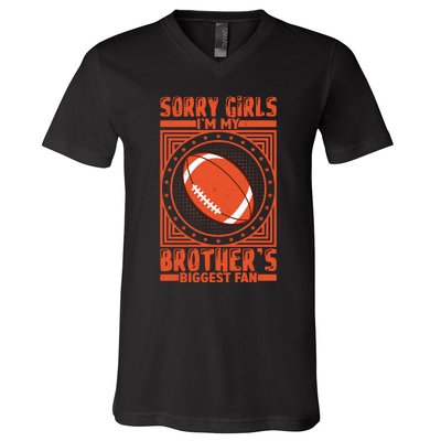 American Football Sibling Support Graphic V-Neck T-Shirt