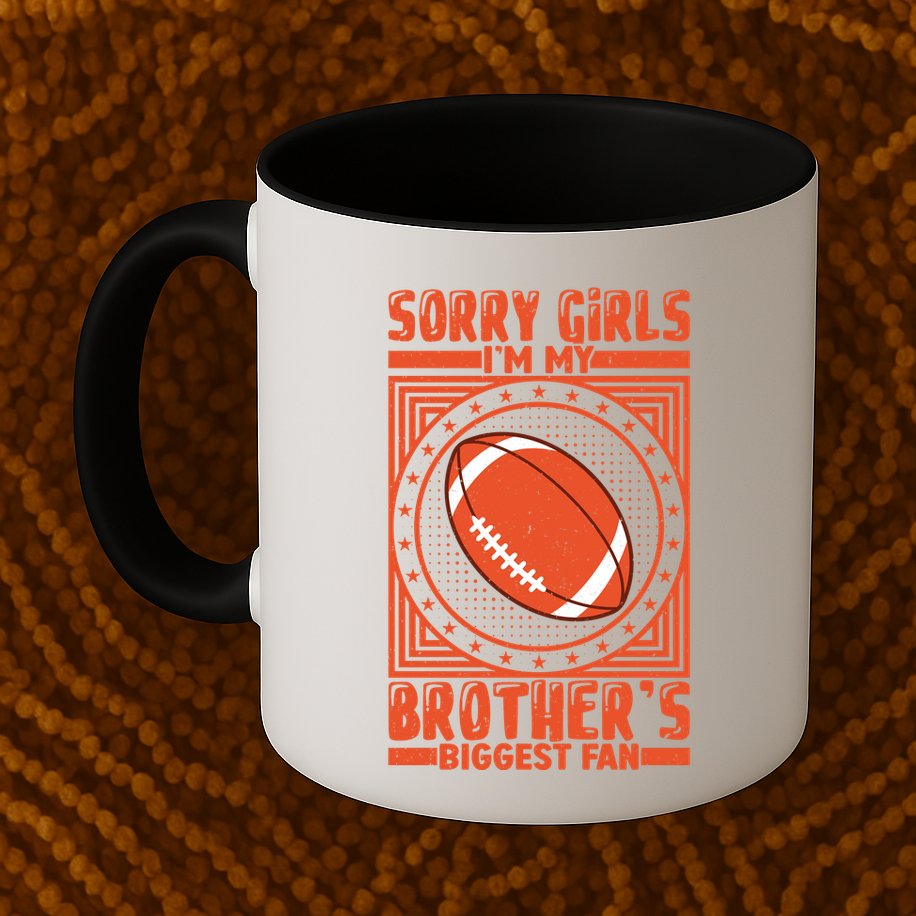American Football Sibling Support Graphic Mug