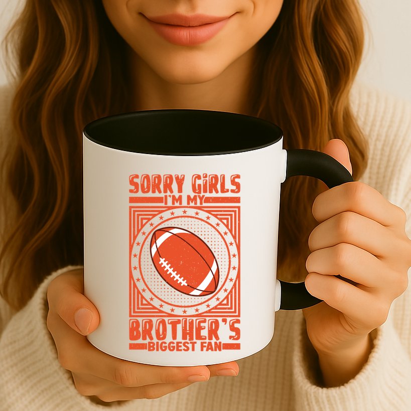 American Football Sibling Support Graphic Mug