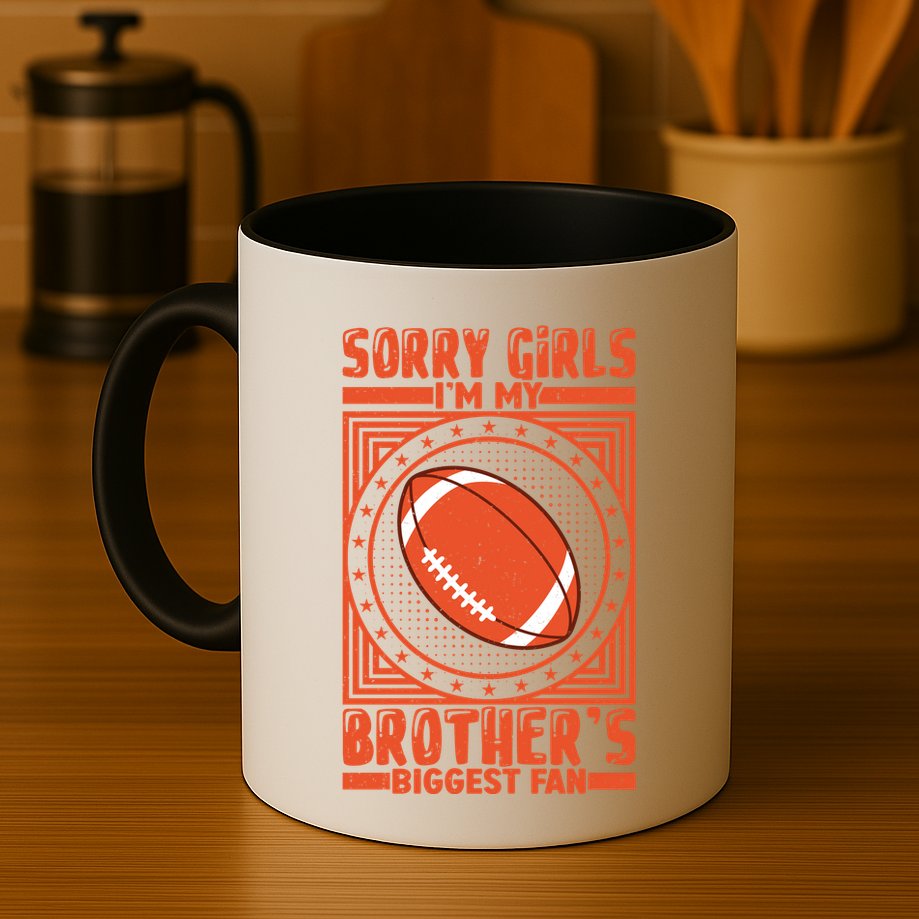 American Football Sibling Support Graphic Mug