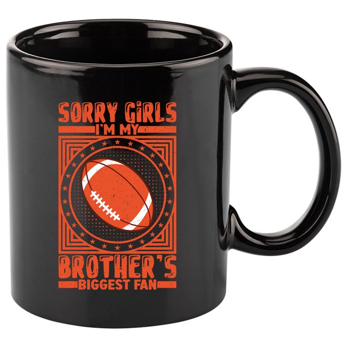 American Football Sibling Support Graphic 11oz C Handle Ceramic Mug