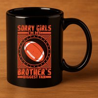 American Football Sibling Support Graphic 11oz C Handle Ceramic Mug