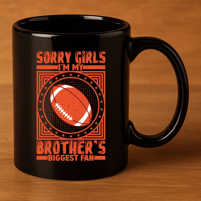 American Football Sibling Support Graphic 11oz C Handle Ceramic Mug