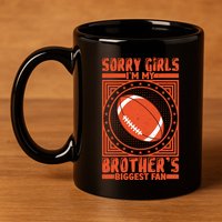 American Football Sibling Support Graphic 11oz C Handle Ceramic Mug