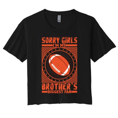 American Football Sibling Support Graphic Women's Crop Top Tee